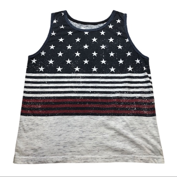 Rustic Blue Stars& Stripes Kid’s Tank Top - Picture 1 of 6